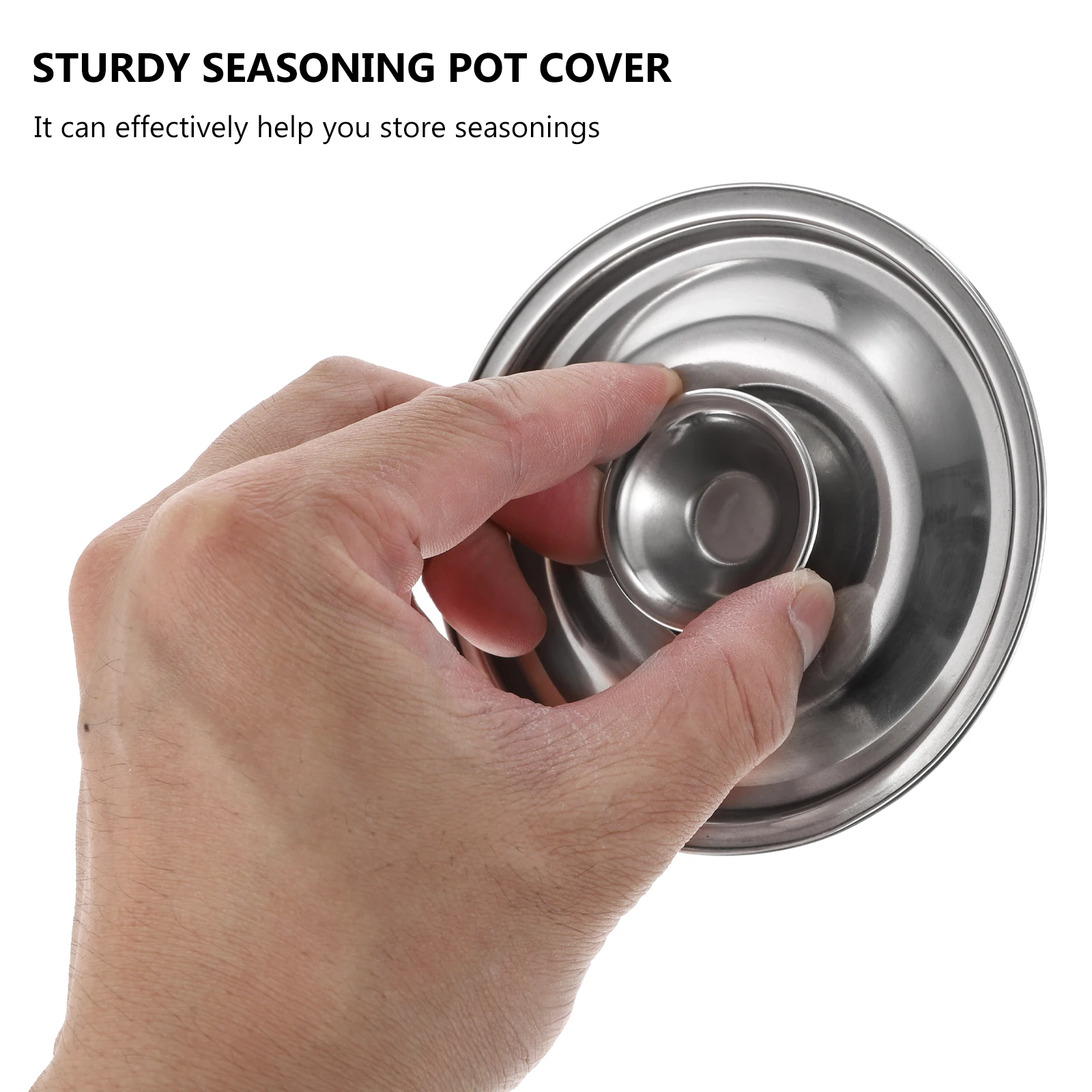 

10/14/16cm Flat Wok Lid Stainless Steel Seasoning Pot Cover Glass Bottle Lid Seasoning Pot Lid Frying Pan Cover Kitchen Food Lid