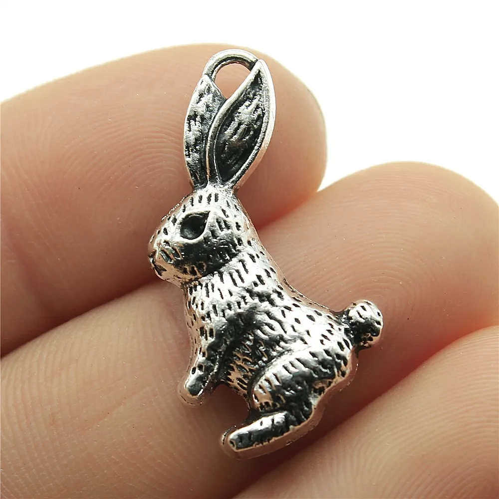 10 sztuk zegar królik Charms do tworzenia biżuterii antyczny brąz kolor srebrny wisiorki dokonywanie DIY Handmade tybetański Fit biżuteria — zdjęcie 4