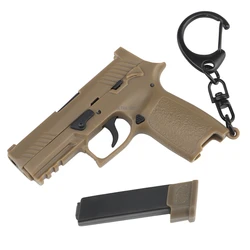 Tactical Pistol Shape Men's Keychain Mini Portable Detachable P320 Keyring Decorations Key Chain Ring Realistic Model Trend Toys