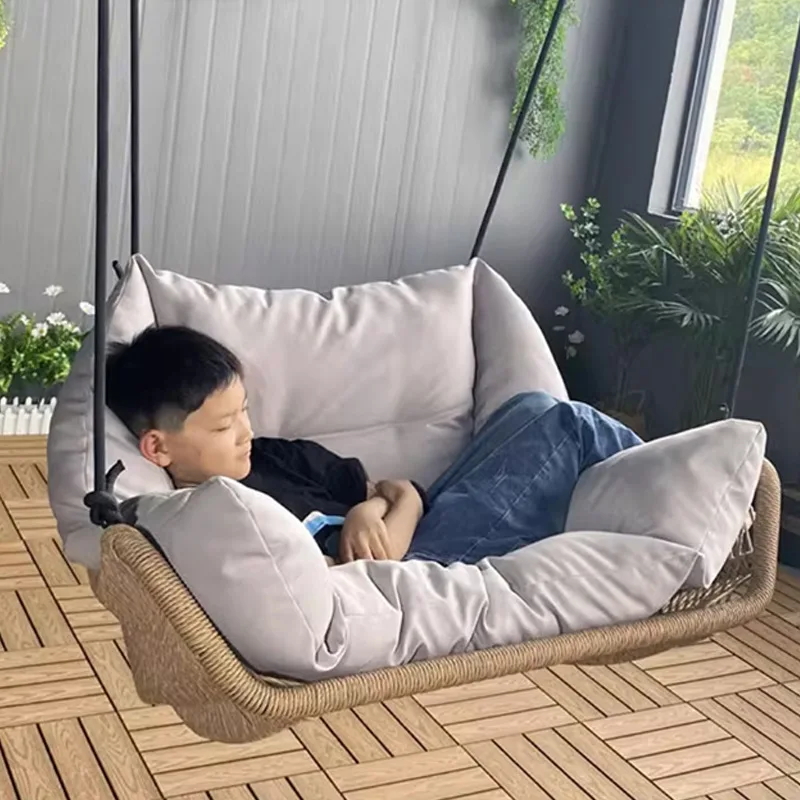 Outdoor courtyard metal hanging basket swing chair hotel engineering high weather resistance single hanging chair