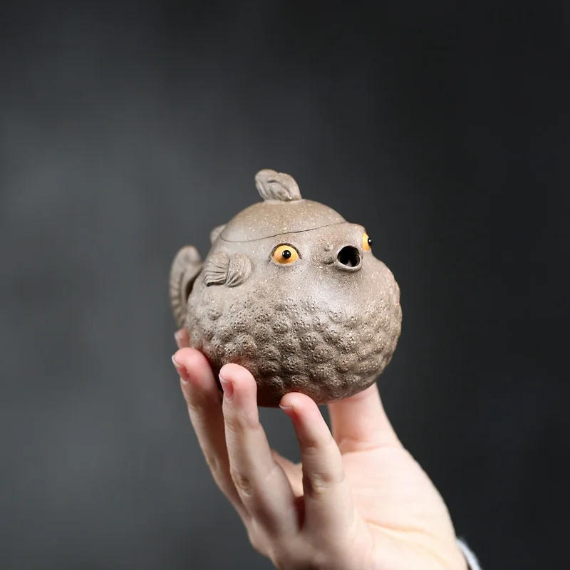 【Tao Yuan】Yixing Purple Clay Teapot Handmade Li Xinsheng Teapot Creative Cute Little Puffer Fish