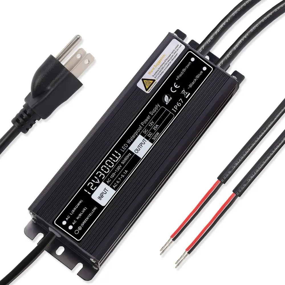 

Драйвер для светодиодов 300 Вт, трансформатор для уличного освещения, 120В в 12В, водонепроницаемый IP67, источник питания