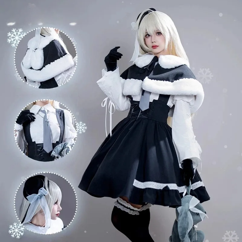 

Anime Kasugano Sora Cosplay Costume Winter Lolita Dress Uniform with Shawl Suit for Women Halloween Party Roleplay Outfits