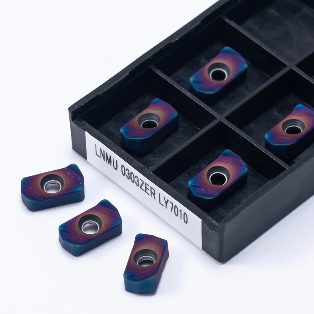 Imagem -03 - Azul Duplo Lado Rápido Alimentação Aberta Áspera Trituração Inserir Lnmu 0303 Cimentado Carboneto Torneamento Ferramenta Cortador de Alta Qualidade Lnmu0303 Nano