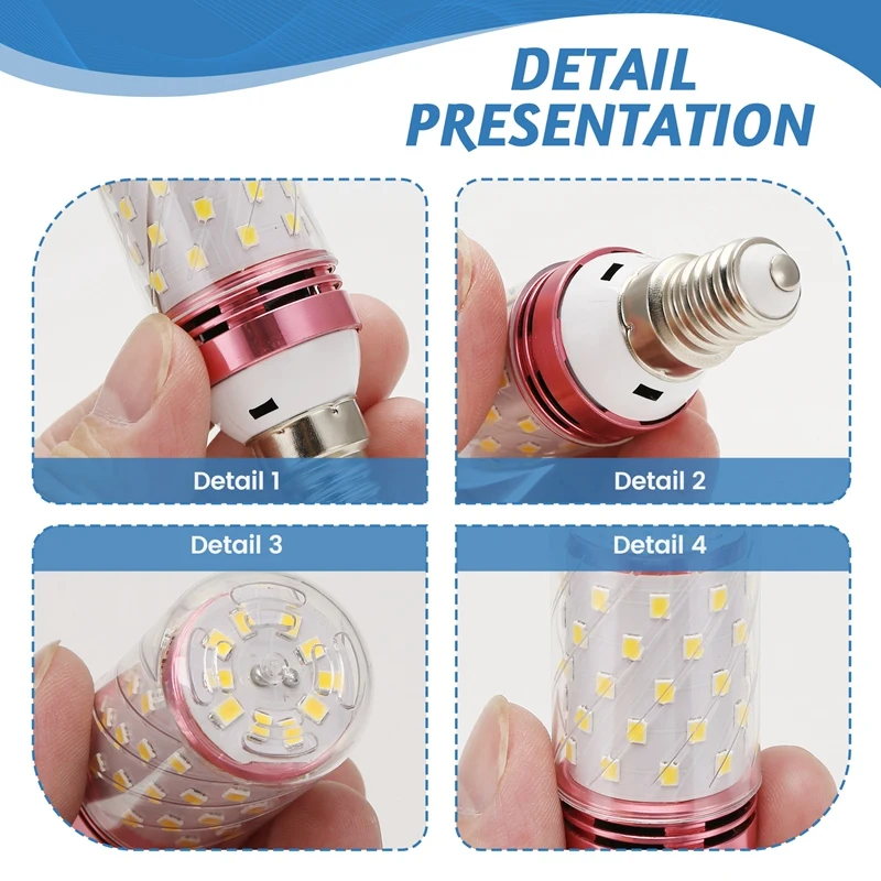 10Pcs E14 LED Corn Bulb 12W Corn Bulb Replace Halogen Lamps Small Screw-in Smart Energy Efficient Bulb Warm Light-A56M