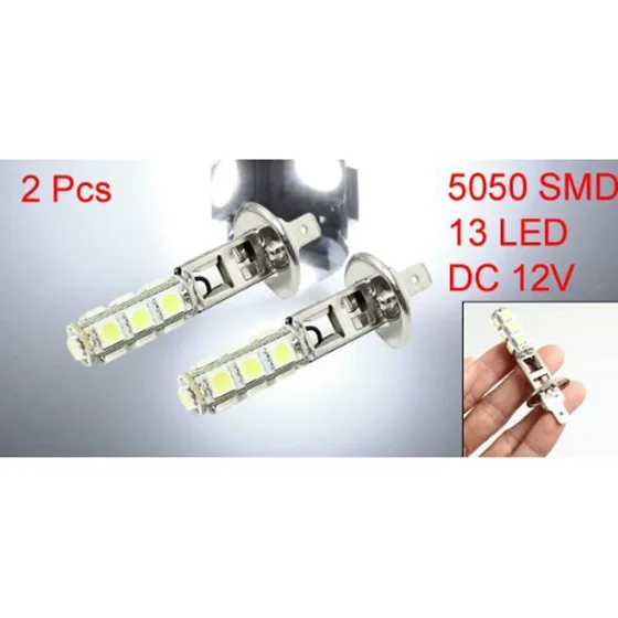 2 Pcs H1 5050 SMD 13 White LED Bulbs FOR Car Driving Fog Light