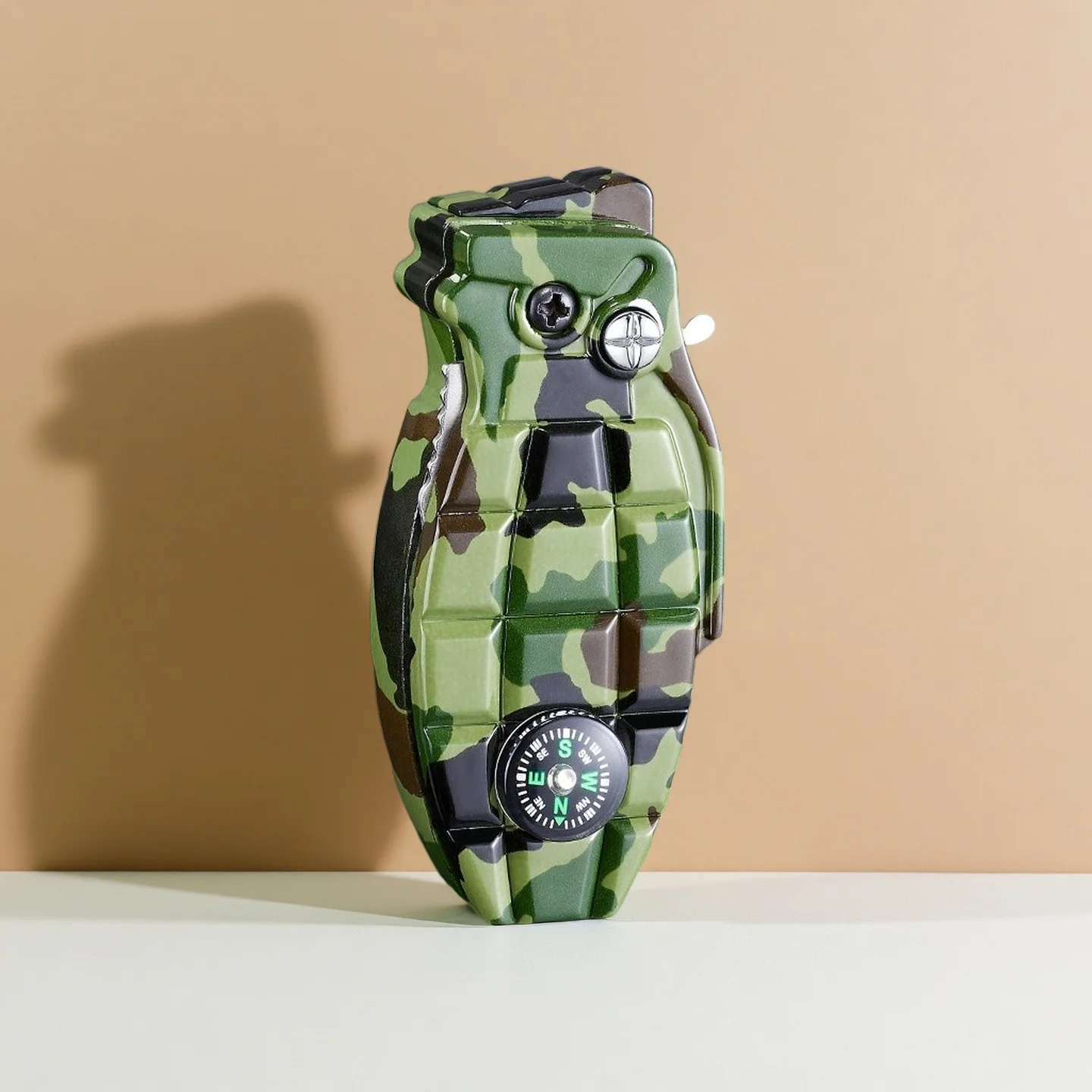 

Portable Compass Lighter Metal Body Windproof Direct Blue Flame Butane Gas Lighter Multi functional Outdoor Tool