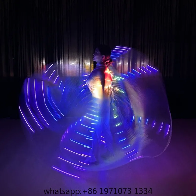 Stage performance props dance belly dance wings fairy glow led party cosplay multi-color dimming
