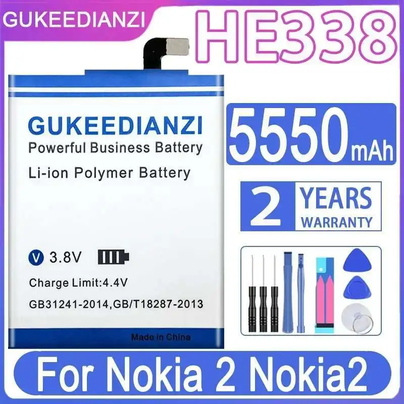 

Durable HE338 For Nokia 2 Nokia2 Mobile Phone Battery 5550Mah