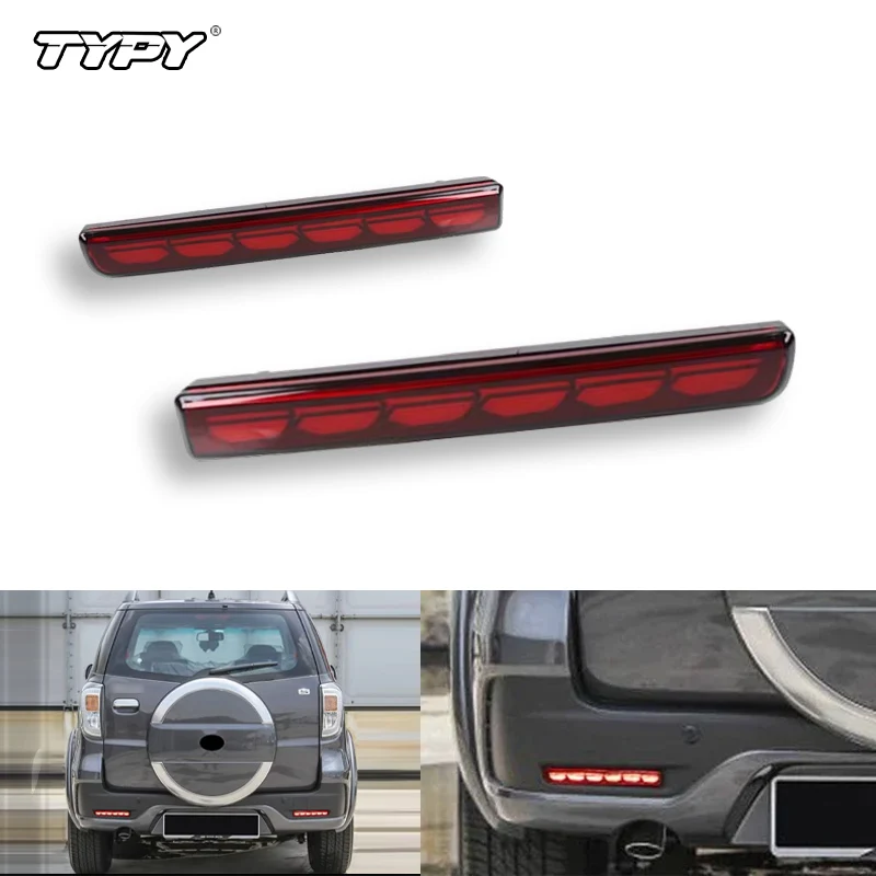 

TYPY Автомобильные 1 пара автомобильных светодиодных задних отражателей для Toyota Wigo Agya Ayla Rush Luxio 2018-2022, противотуманные фары, стоп-сигнал, указатель поворота