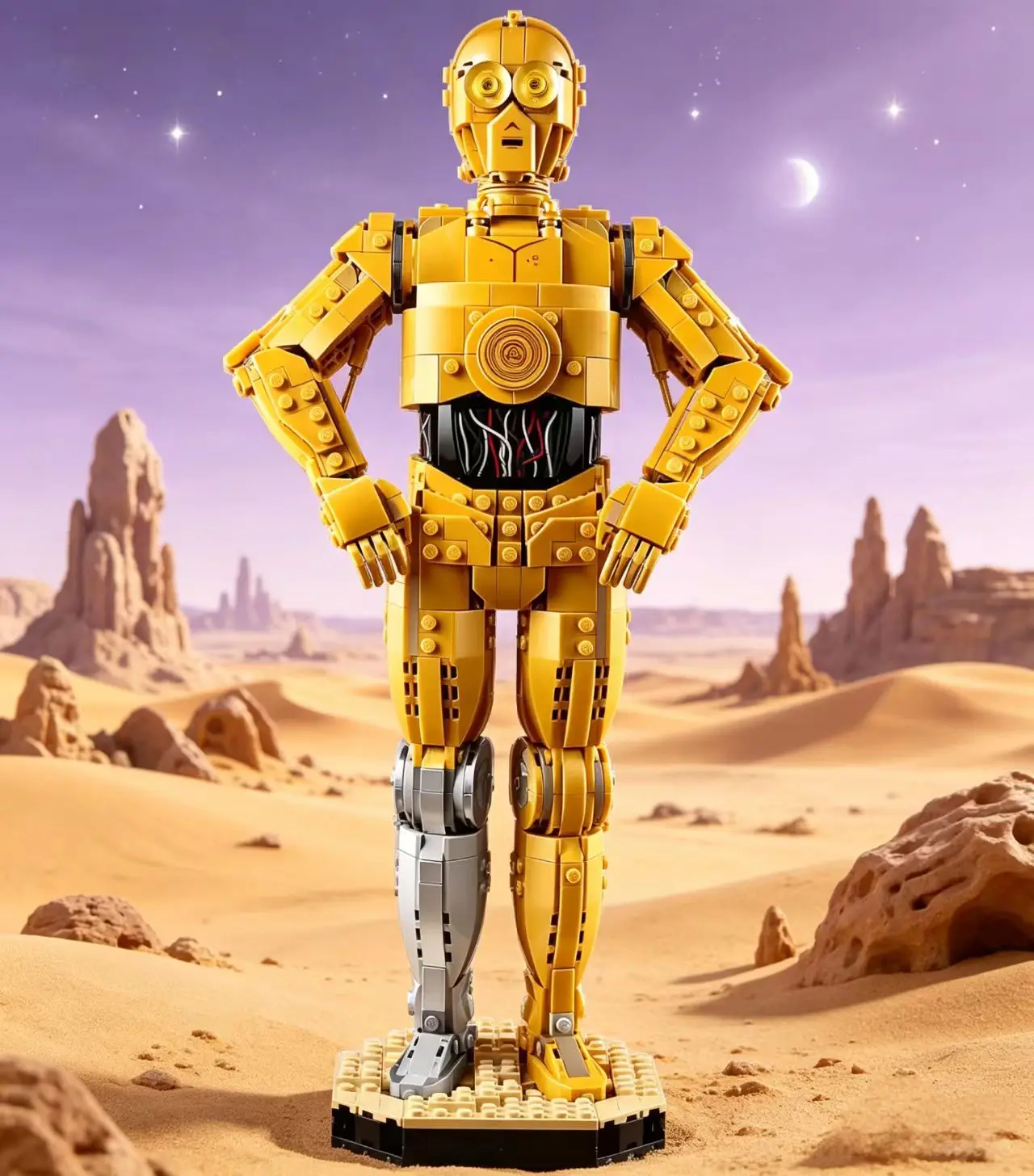 

1140Pcs MOC Starry Sky Combat C-3PO Robot Doll Action Model Building Blocks DIY Building Blocks Assembly Educational Toys Gifts