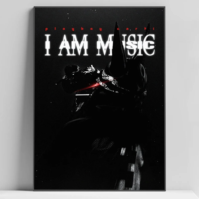 ديكور المنزل الداخلي غرفة المعيشة الهيب هوب ستار مغني الراب Playboi Carti أنا ألبوم الموسيقى غطاء ملصق ديكور جدار صور #2