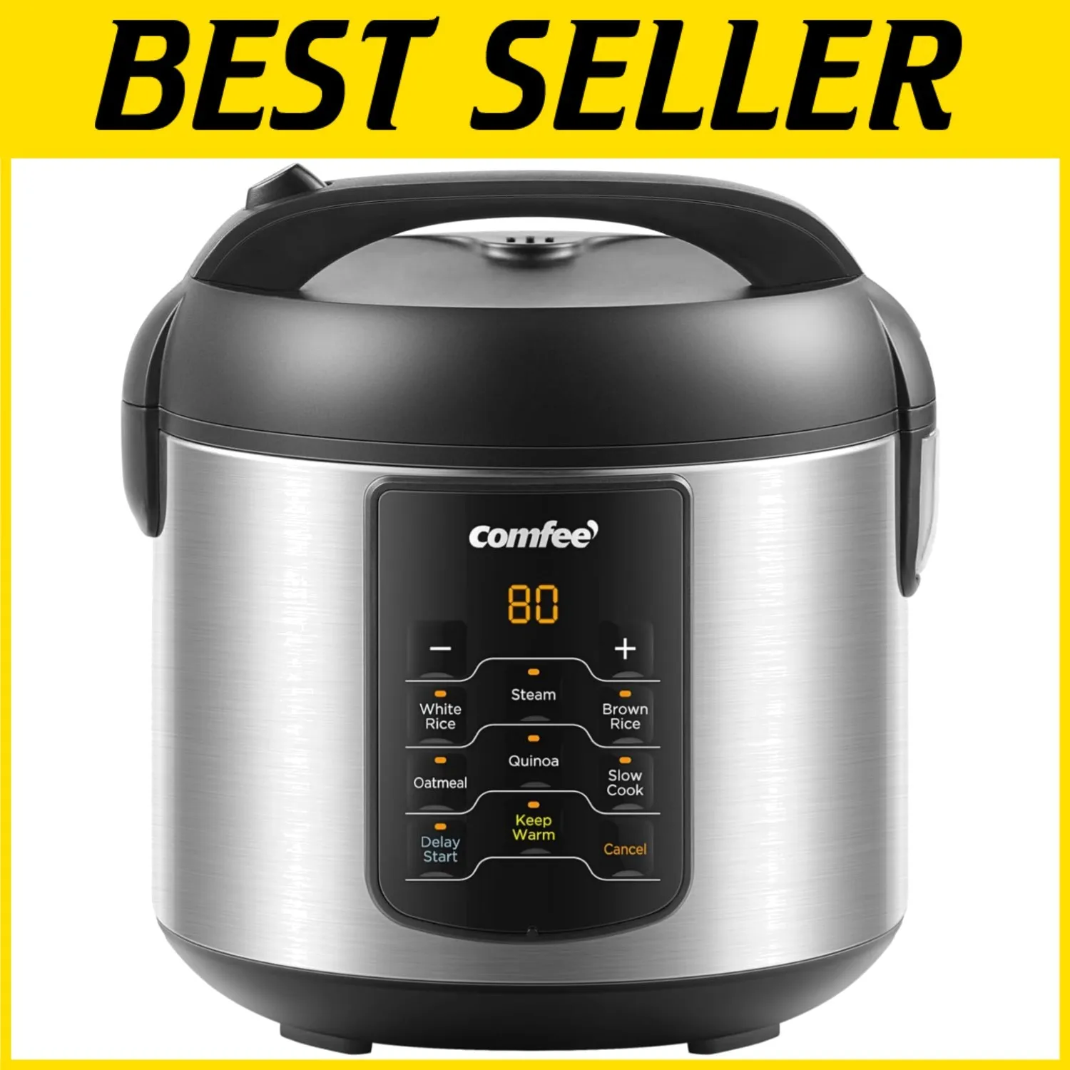 

Compact 6-in-1 Rice Cooker, Stainless Steel, 2 QT