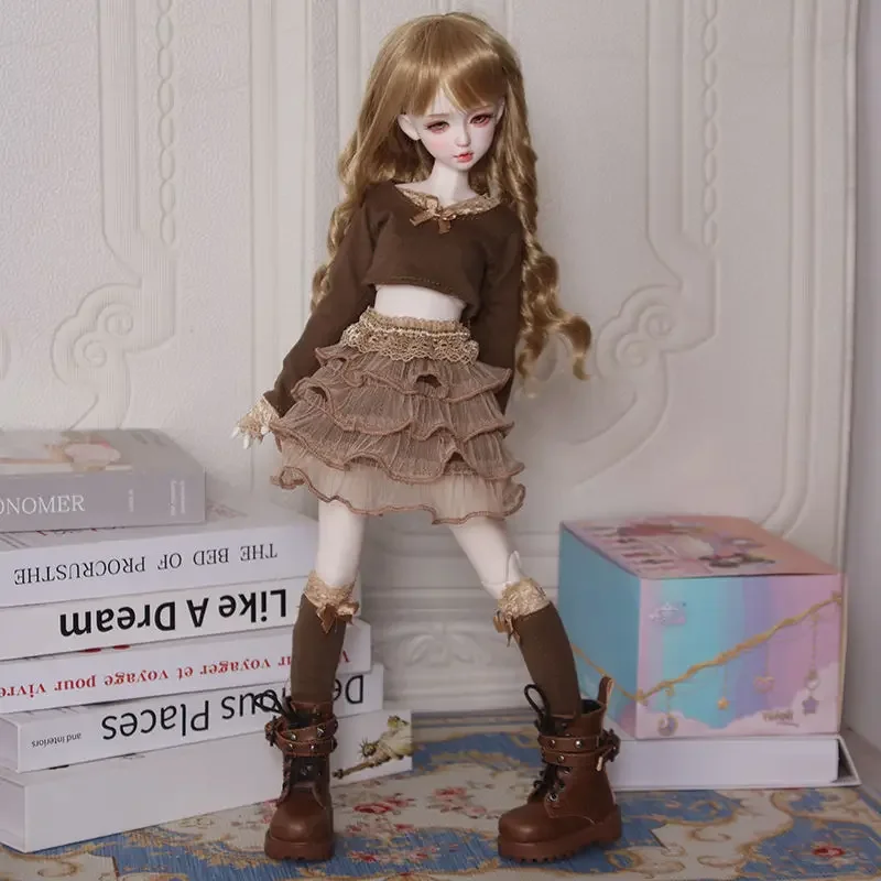 

Кукольная одежда, костюм для куклы Bjd 60/45/30 см, 1/3 1/4 1/6, вязаный верх, пряжа, юбка, игрушка для девочек своими руками, платье, игровой домик, аксессуары для кукол