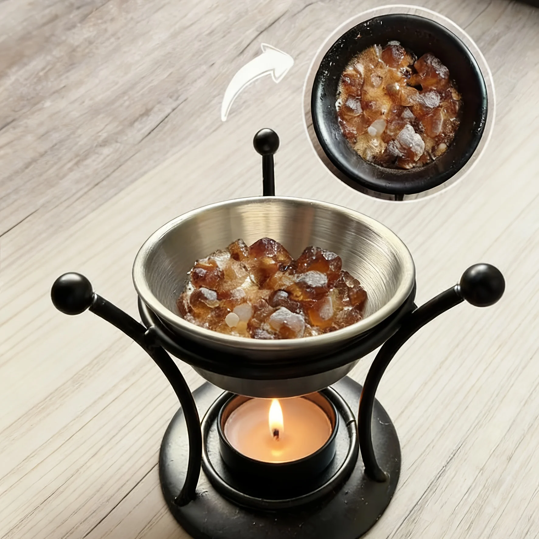 1pc Resin Frankincense Essential Oil Diffuser Portable Retro Aromatherapy Burner Candle Holder Creative Essential Oil Warmer
