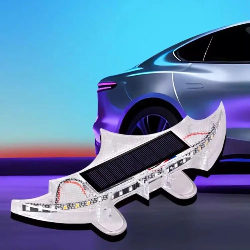 Bat-shaped Solar Car Tail Light Safety Waterproof Flashing Warning Light Creative Wireless Vehicle Signal Lights Auto Decoration