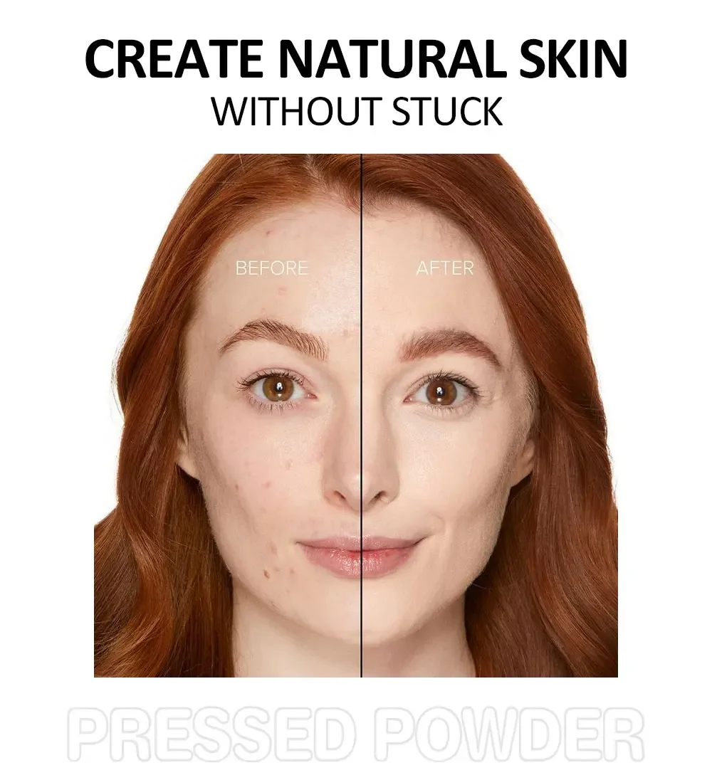 Matte Pressed Setting Powder, Oil Control Waterproof, Soft Focus Hide Pores, Long Lasting Natural Face Makeup