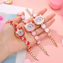 Sanrio Hello Kitty Watch Anime Kawaii Cute Electronic Watch Student Sweet Bow Girlfriends Birthday Gift Kids Y2K Surprise Gifts