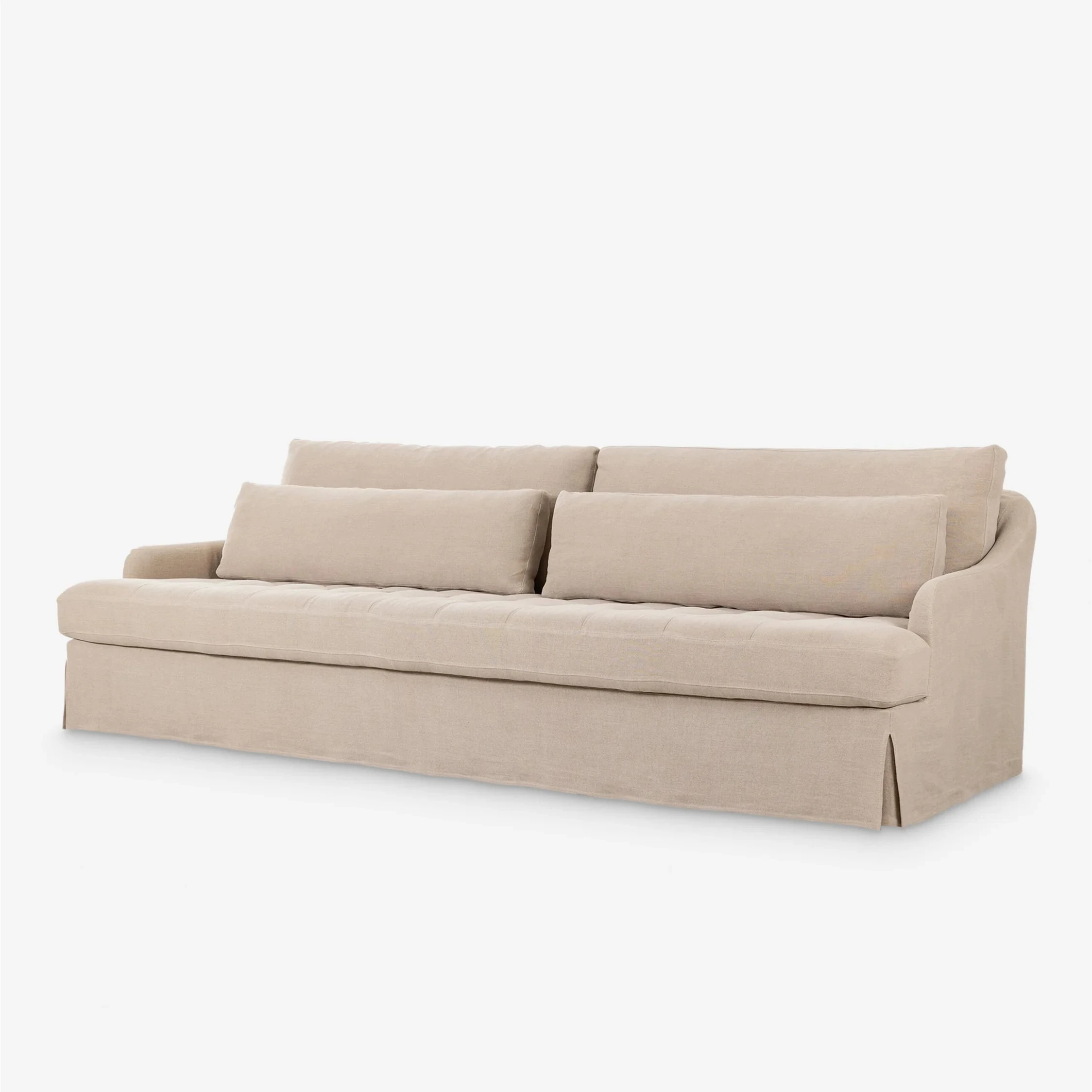 ^Modern Minimalist Three-seater Sofa with Soft Padding for the Living Room, Available for Customization.