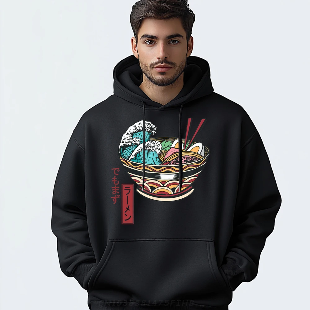 

Great Ramen Wave Japanese Kanji But First Ramen Graphic Sweatshirts New Year Father's Day Man Sweatshirts