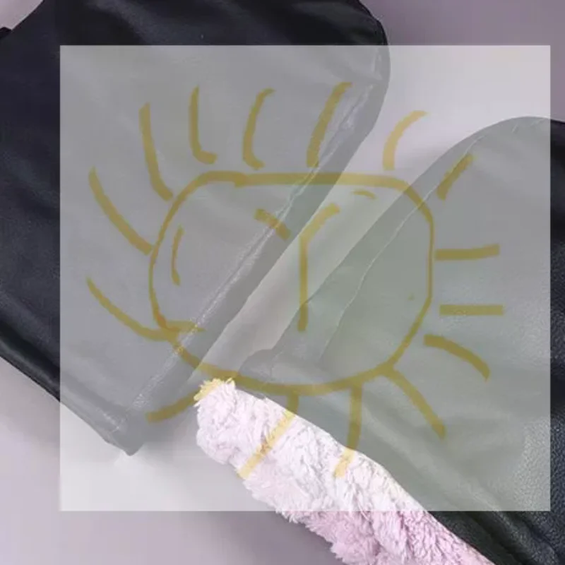 

2PCS Winter Electric Bike Gloves - Warm Thickened Handle Covers, Rainproof & Windproof Motorcycle PU Leather Hand Gloves