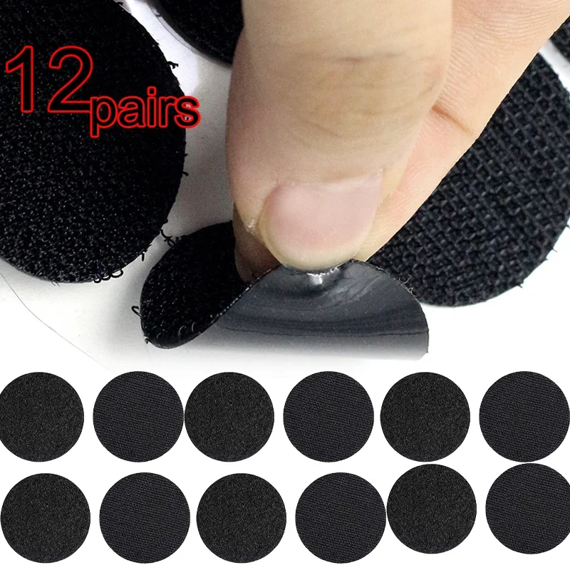 12Pairs Carpet Mat Fixing Stickers Universal Nylon Strong Stickly Self-Adhesive Fastener Car Floor Mat Clips Carpet Tape