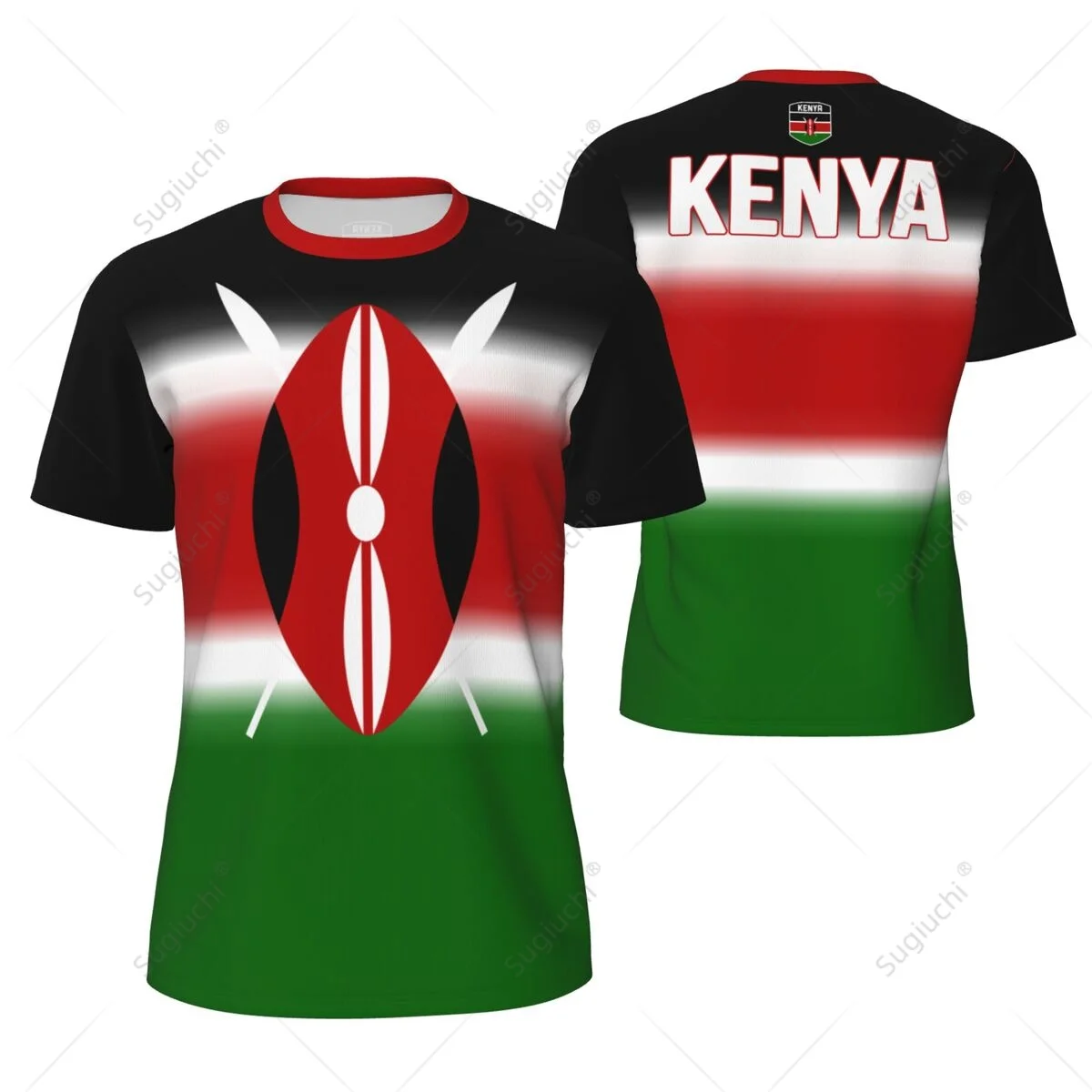 Sports Mesh T-shirt Kenya Flag For Running Bike Soccer Tennis Football Fitness Tees 3D Printed Custom