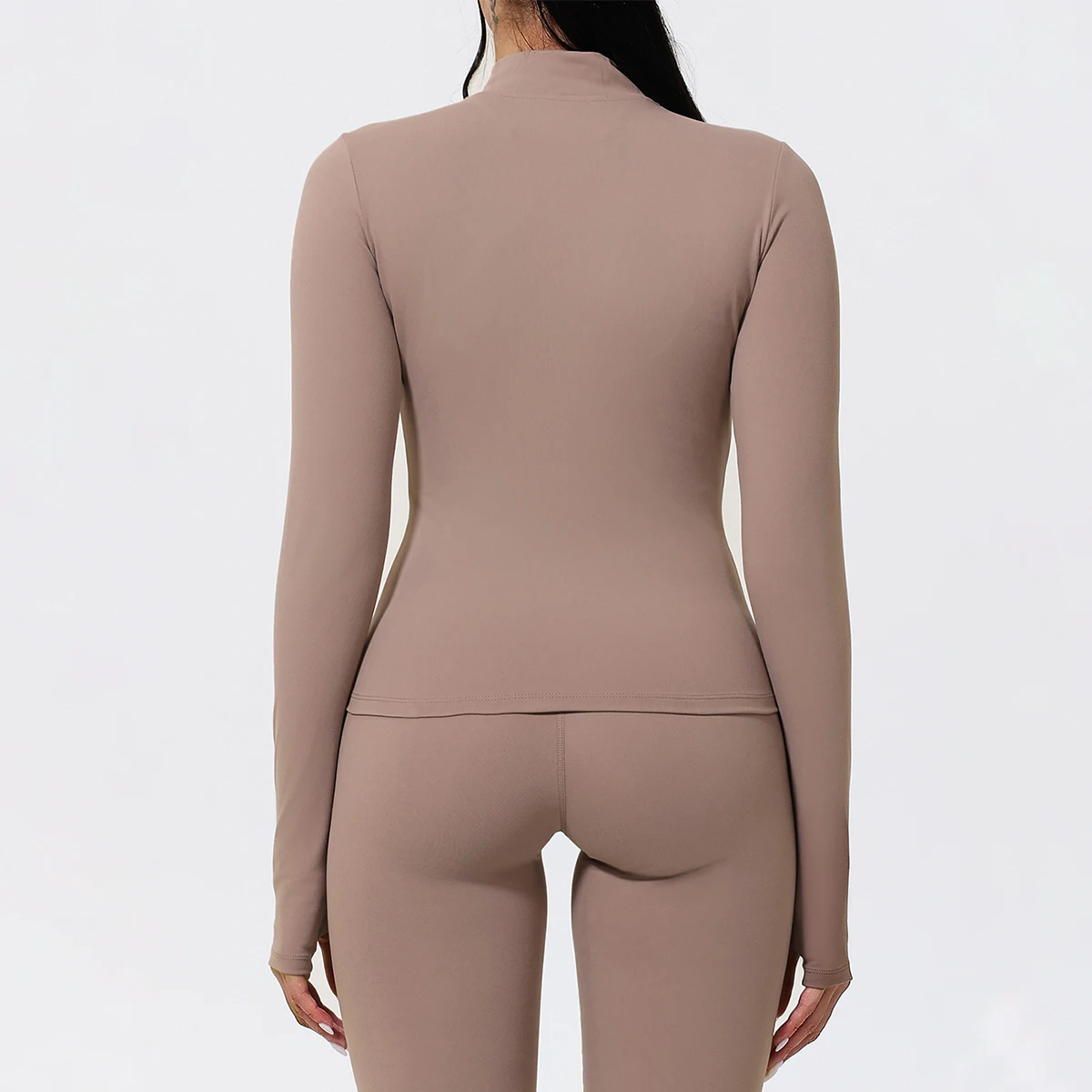 Hearuisavy Running Long Sleeve Sports Jacket Windproof Woman Warm Fitness Tops Gym Slim Fit Pilates Yoga Coat With Zipper Female