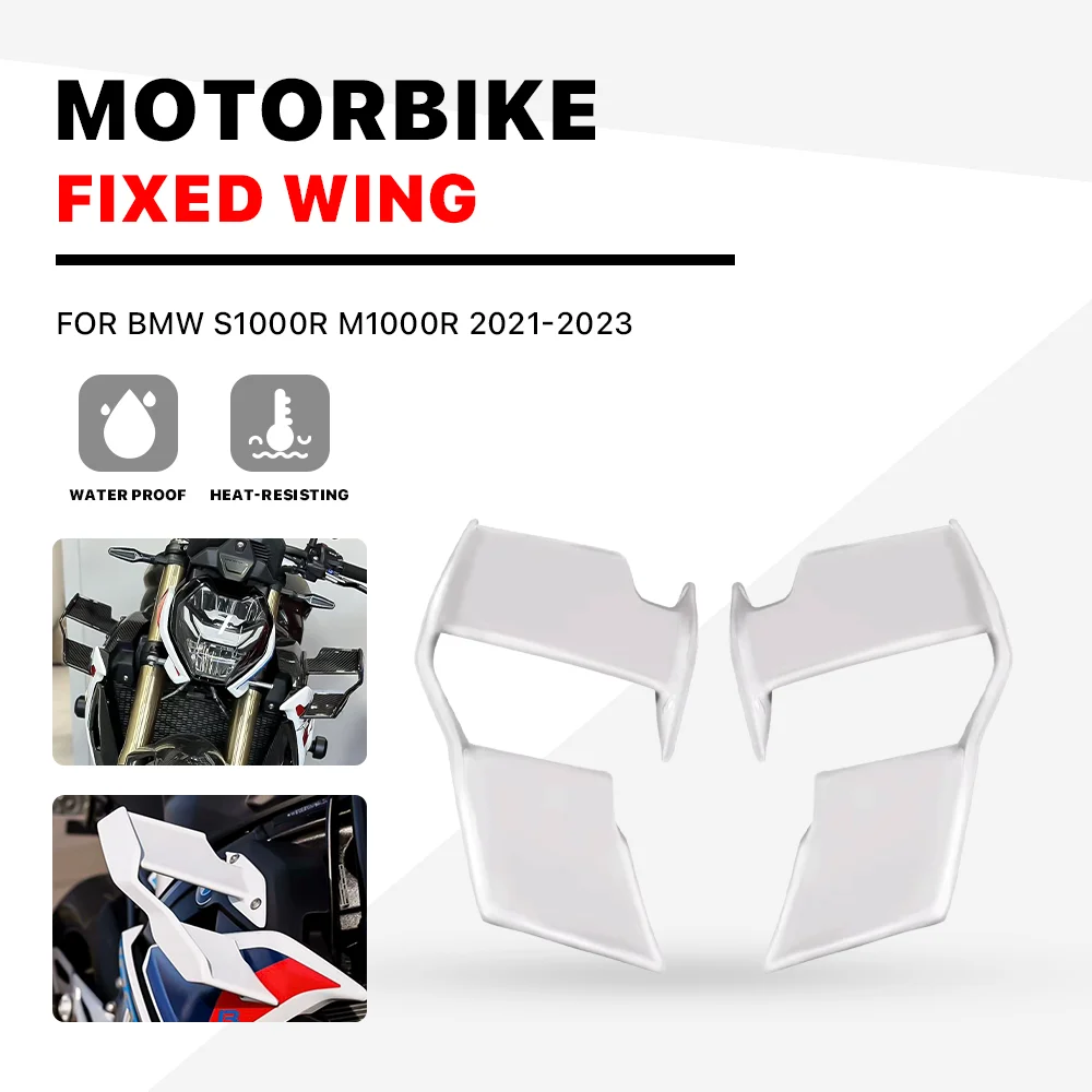

Motorcycle White Fairing Fixed Wing For BMW S1000R Winglet M1000R S1000 R M1000 R 2021-2024 Windshield Wings Front Spoiler wings