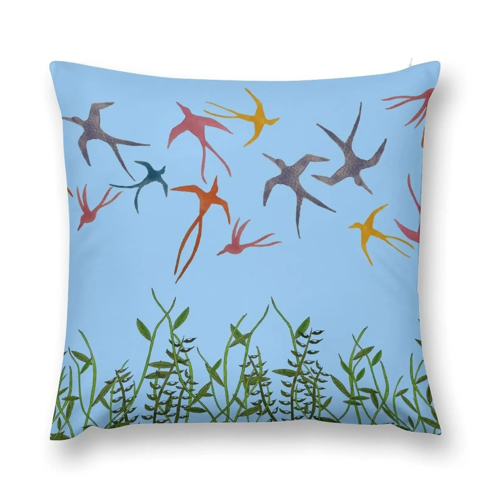 Swallows Flying over Grass Card Throw Pillow Cushion Covers For Living Room home decor items pillow