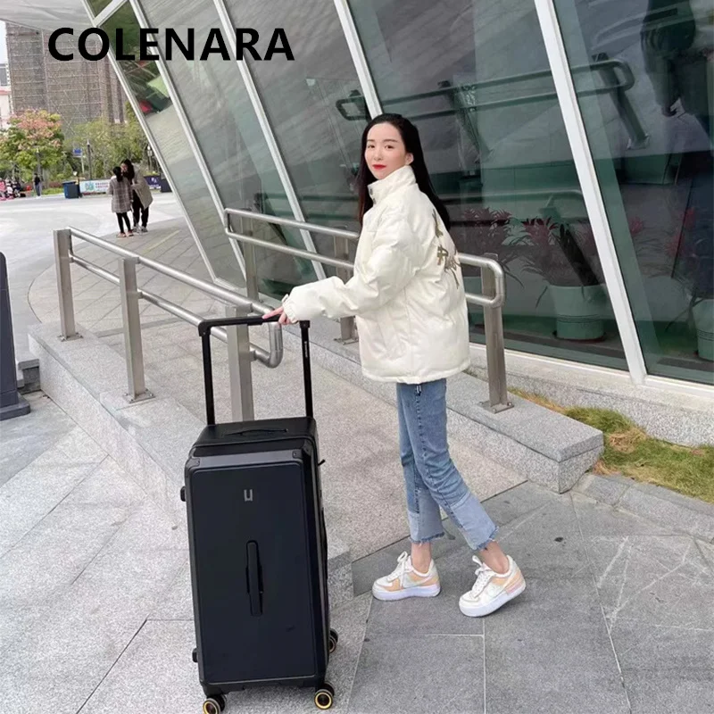 COLENARA 26"28"30"32"34Inch Ultra-large Capacity Luggage ABS + PC Trolley Case Family Travel Essentials Ladies Rolling Suitcase