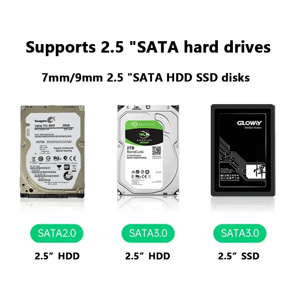 Cabo adaptador SATA para USB 3.0 USB-C para disco rígido externo HDD SSD de 2,5 polegadas SATA 3 22PIN USB 2.0 para cabo SATA III até 6 Gbps