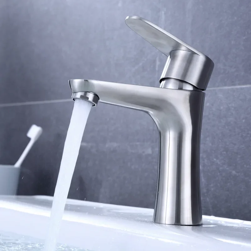 

304 Brushed Stainless Steel Washbasin Faucet Bathtub Faucet Washbasin Household Hose Bathroom Faucet Accessory