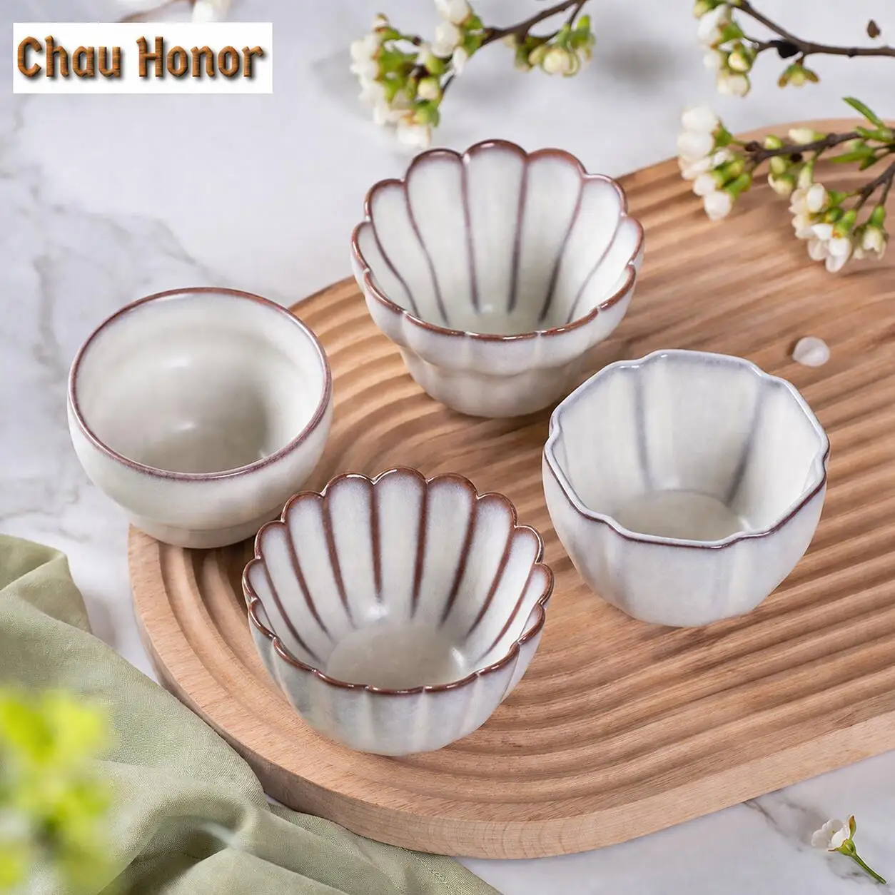 

Chinese Moon White Glaze Teacup Handmade Longquan Celadon Master Cup Buddha's-hand Tea Bowl Personal Chazhan Kung Fu Teaset Gift