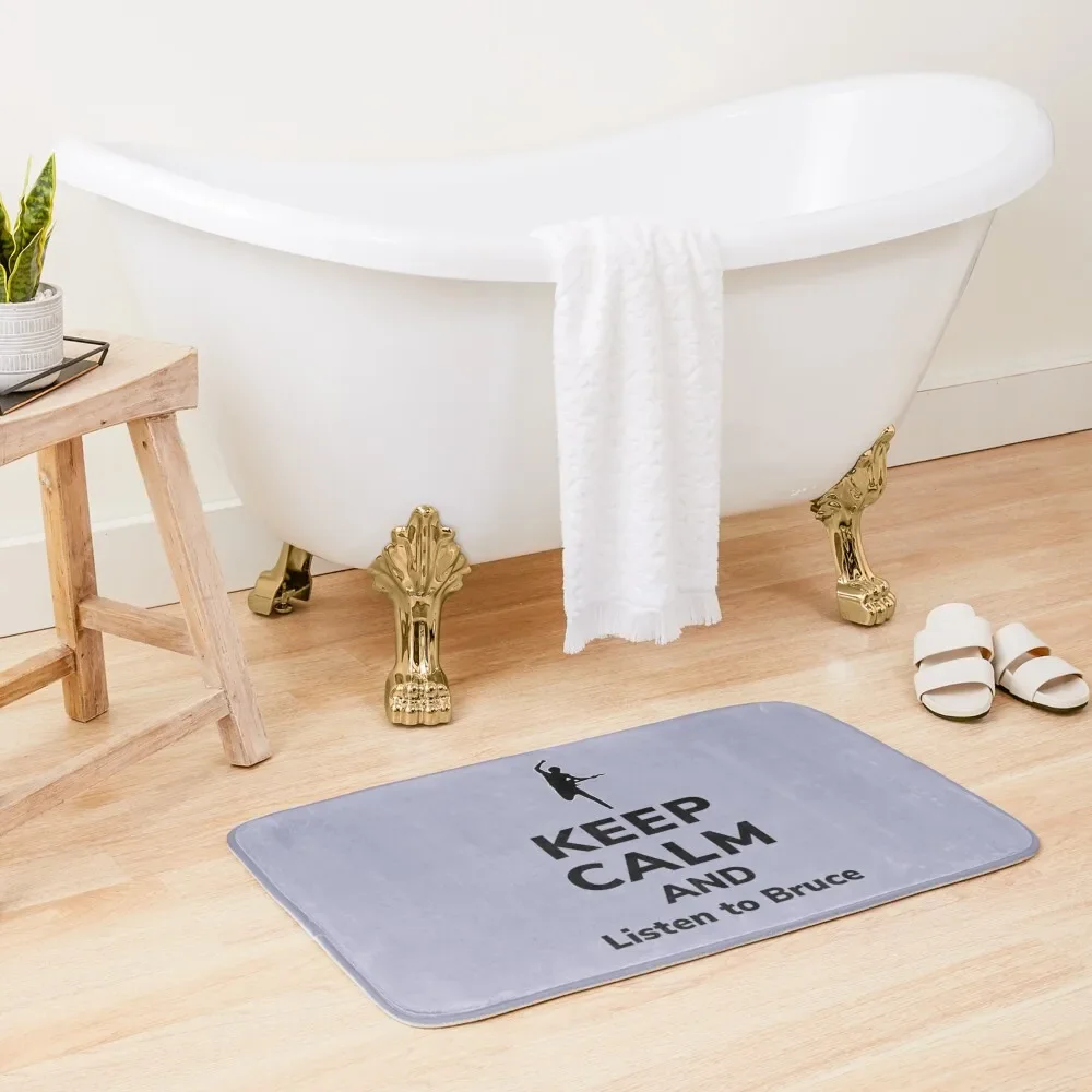 Keep calm and listen to Bruce Bath Mat DoorFor The Door Bathroom Shower Curtain Mat