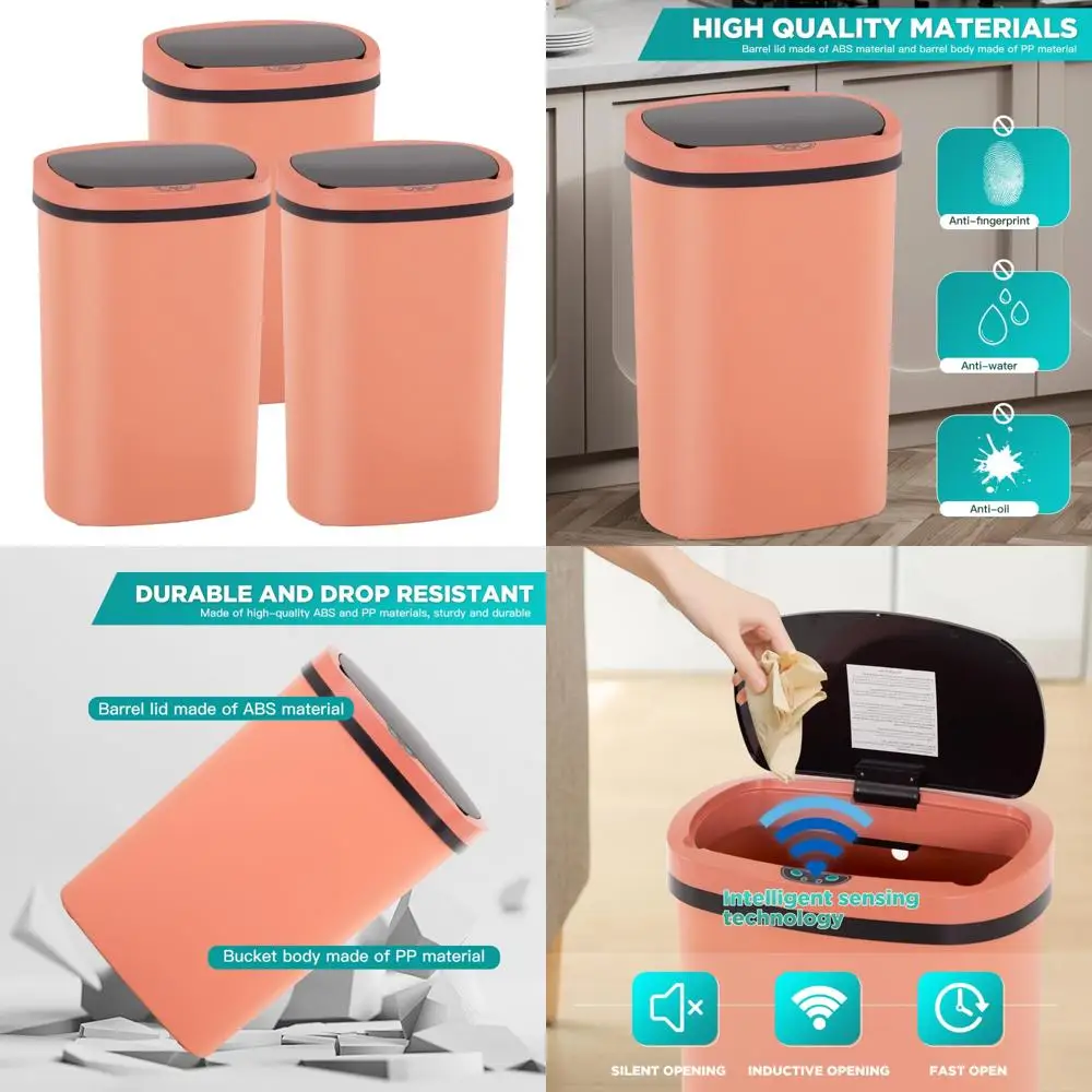 

Automatic Touch-Free 13 Gallon Kitchen Trash Can with High-Capacity Motion Sensor Lid for Kitchen Use
