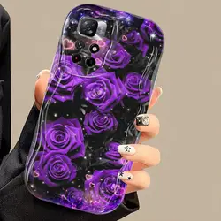 Purple Flowers Phone Case for Xiaomi Redmi Note 11 Pro 5G 9 12S 11S 12 13 11 Pro Plus 10S 10 Pro 13 5G Capa Coque Cover