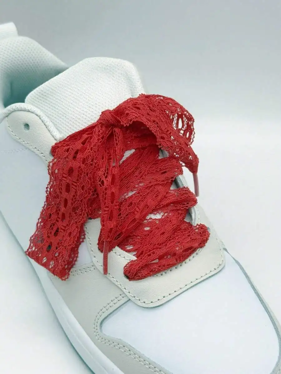 

Красные кружевные шнурки для кроссовок, кед и кожаной обуви, плоские, с вырезами, аксессуары