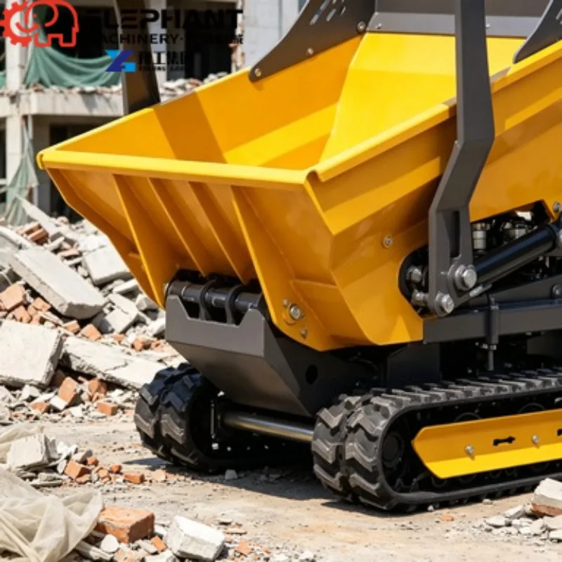 Factory Direct Sale 0.8 Ton 0.5 Ton Small Crawler Dumper High Angle Dump Vehicle Transport Vehicle Hydraulic Mini Crawler Dumper