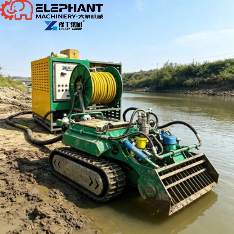 Rc Underwater Robot Chassis Submersible Dredging Ip68 300kg Load Electric Rubber Tracked Chassis