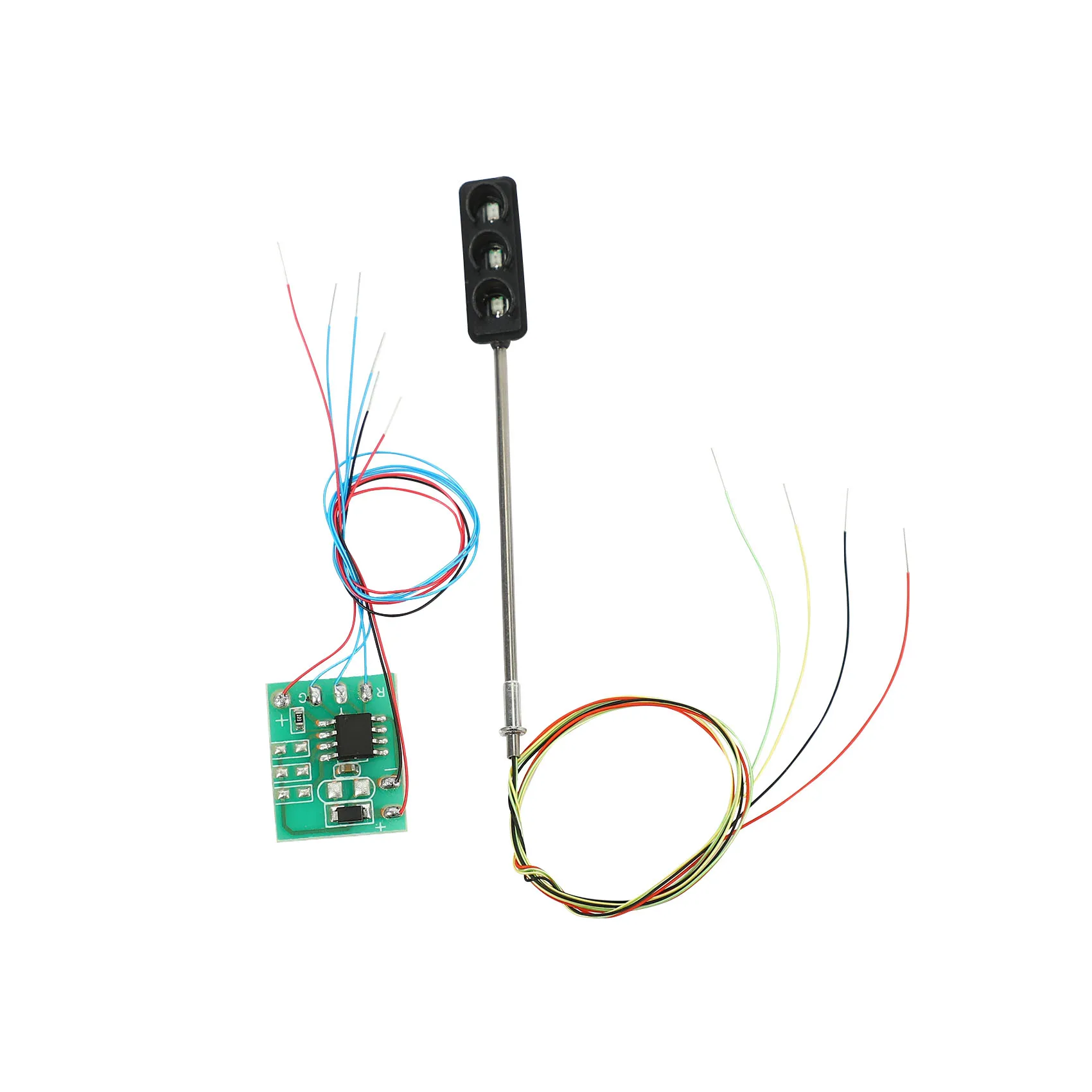 A07I 1 Set Traffic Light Signal HO OO Scale LED Model Architecture Train Railroad Crossing Walk Street + Circuit Board