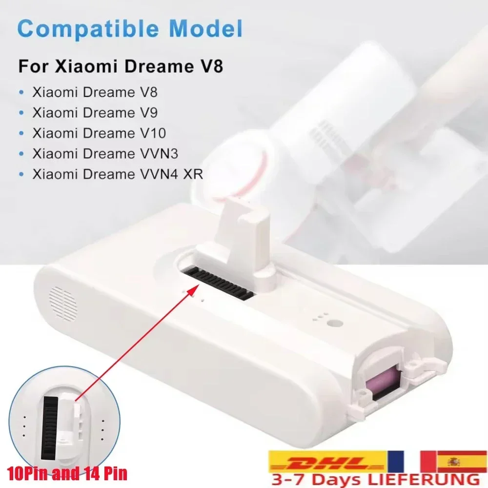 (5000 mAh) aspirateur de remplacement-batterie de rechange pour Xiaomi Dreame V8 V9 V10 V10Pro VVN3 VVN4 VVN5 XR batterie Lithium-Ion