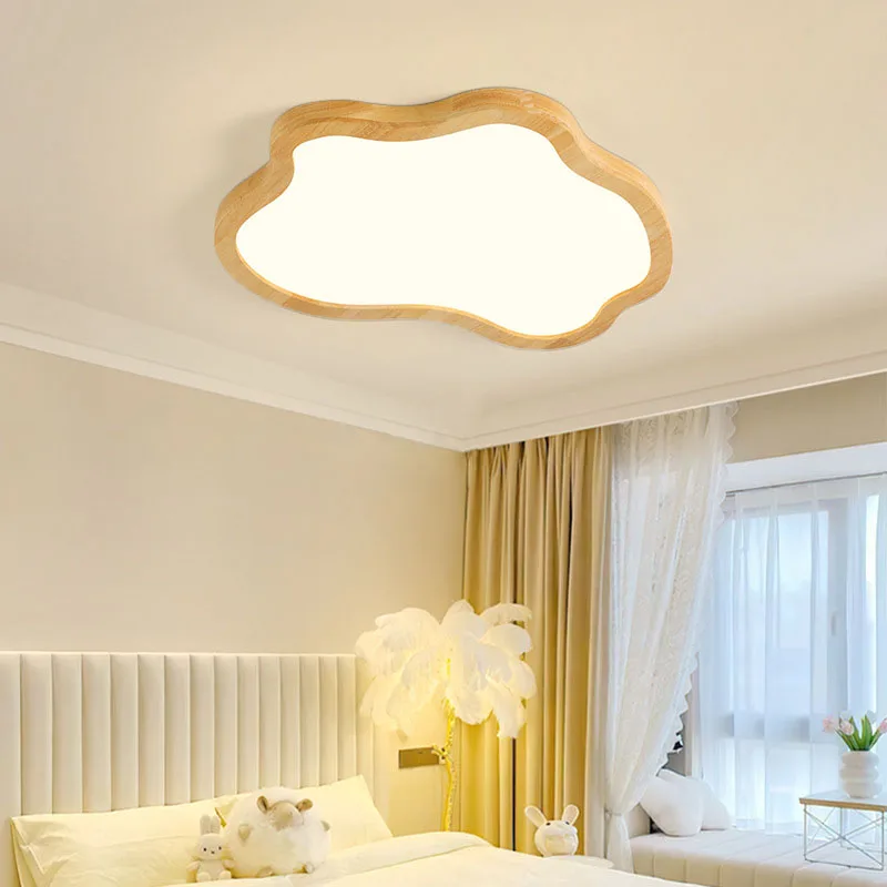 Imagem -02 - Nordic Log Madeira Led Luz de Teto Modern Cloud Decoração Lâmpada Iluminação Interior Sala de Estar Quarto Estudo Decoração de Casa