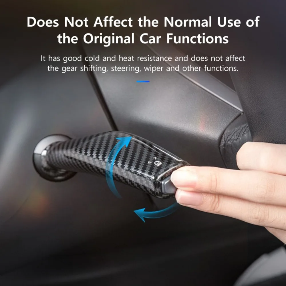 For Tesla Model 3 Y Gear Shift Cover Steering Lever Handle Protection Shifter Shell Carbon Fiber Pattern Shift Knob Cover