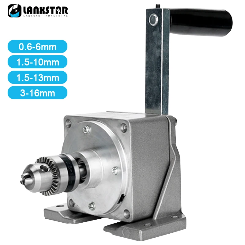 

High Precision Hand Crank Tapper with Tap Chuck Manual Tapping Machine Drilling Threading Machine 0.6-6mm/1.5-10mm/1.5-13mm/3-1