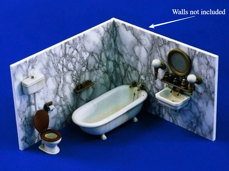 

1/35 Scale Die-Cast Resin Model Assembled Kit Bathroom Furniture (No Walls) Scene Model Unassembled and Unpainted