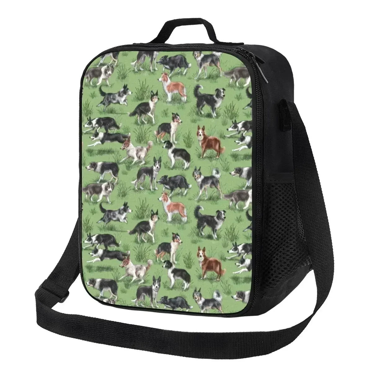 

Kawaii Border Collie Dog Insulated Lunch Bag for Women Pet Animal Thermal Cooler Lunch Tote Kids School Children