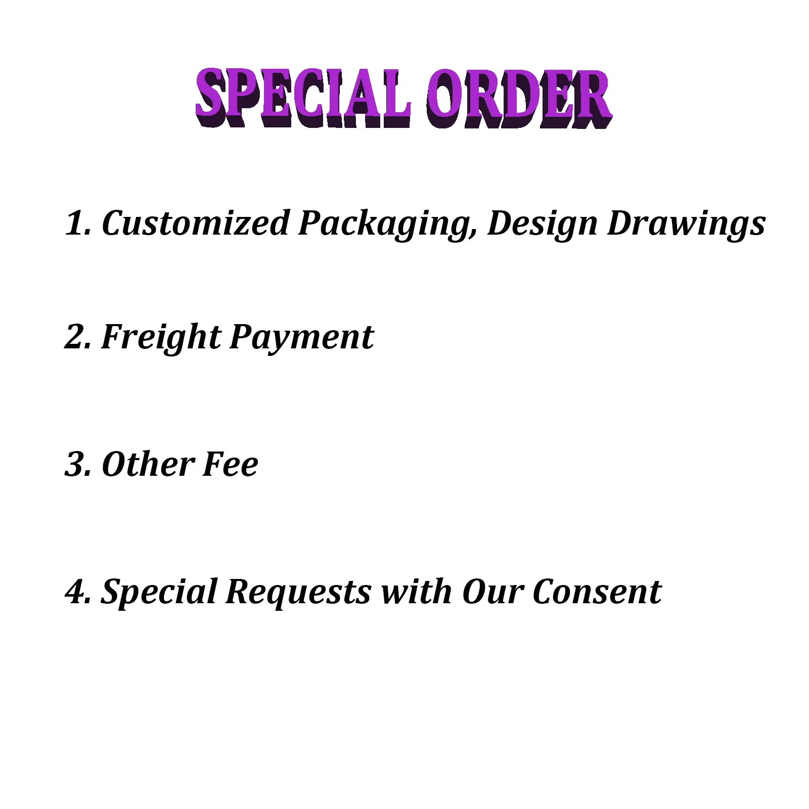 WEST MOON Customized Packaging Orders, Special Products Negotiated with Customer Service, Freight, Special Requirement