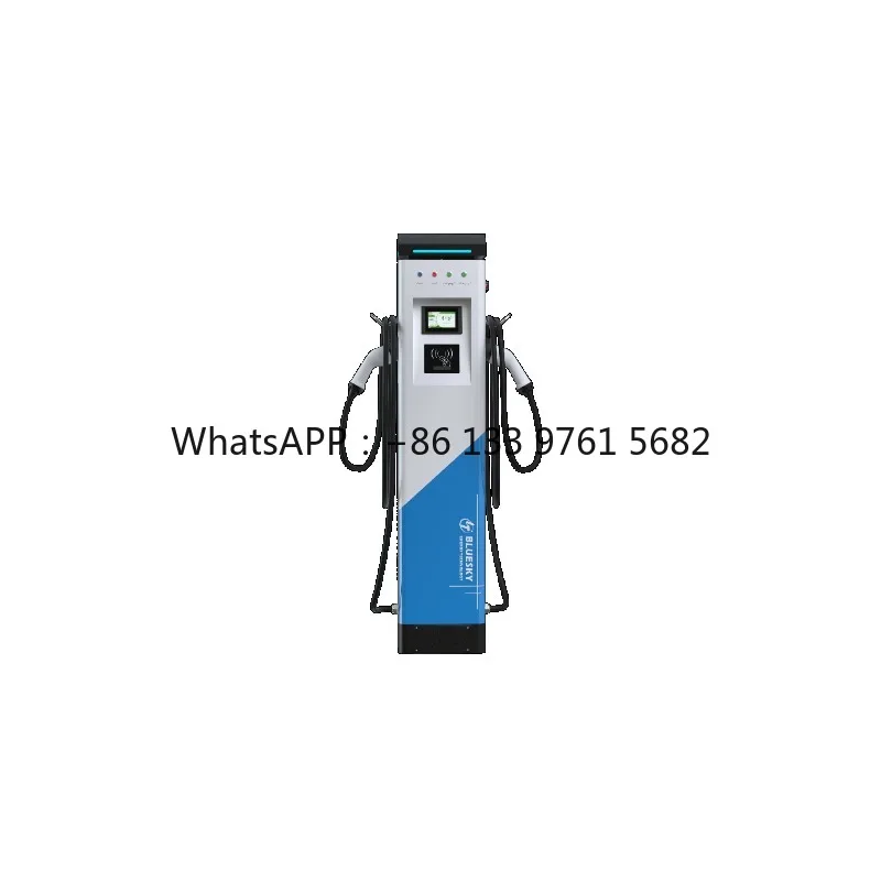 

Blueksy 44kw Floor-mounted Ac Ev Charger Station Two Guns Type Electric Car Charging Station with Ocpp Ev Charger with POS
