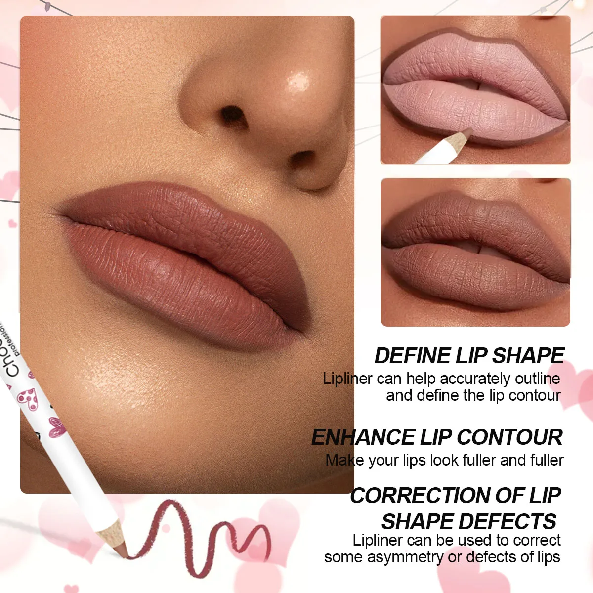 Traje delineador de labios largo, resistente al agua, a prueba de sudor, fácil de aplicar, Color de labios sin decoloración, maquillaje de belleza para el Día de San Valentín, 12 Uds.